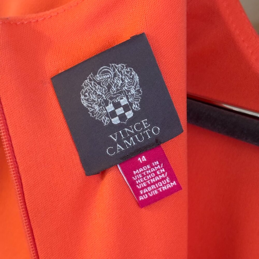 Vince Camuto Cap sleeve sheath Coral color dress Size 14 - Picture 15 of 15